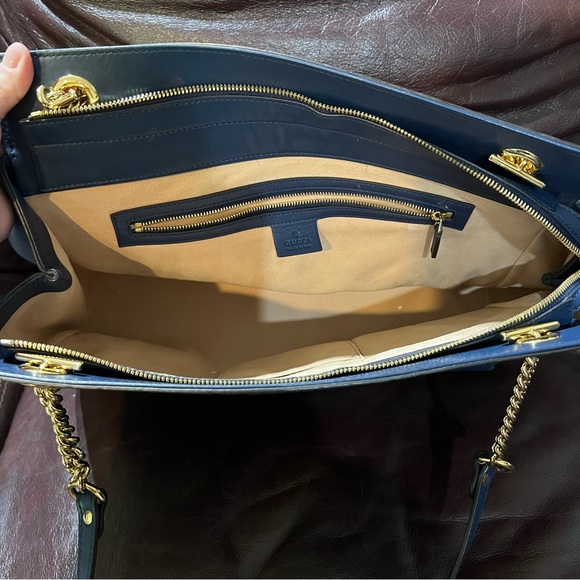 Gucci soft signature tote bag blue pre-owned - Picture 8 of 14